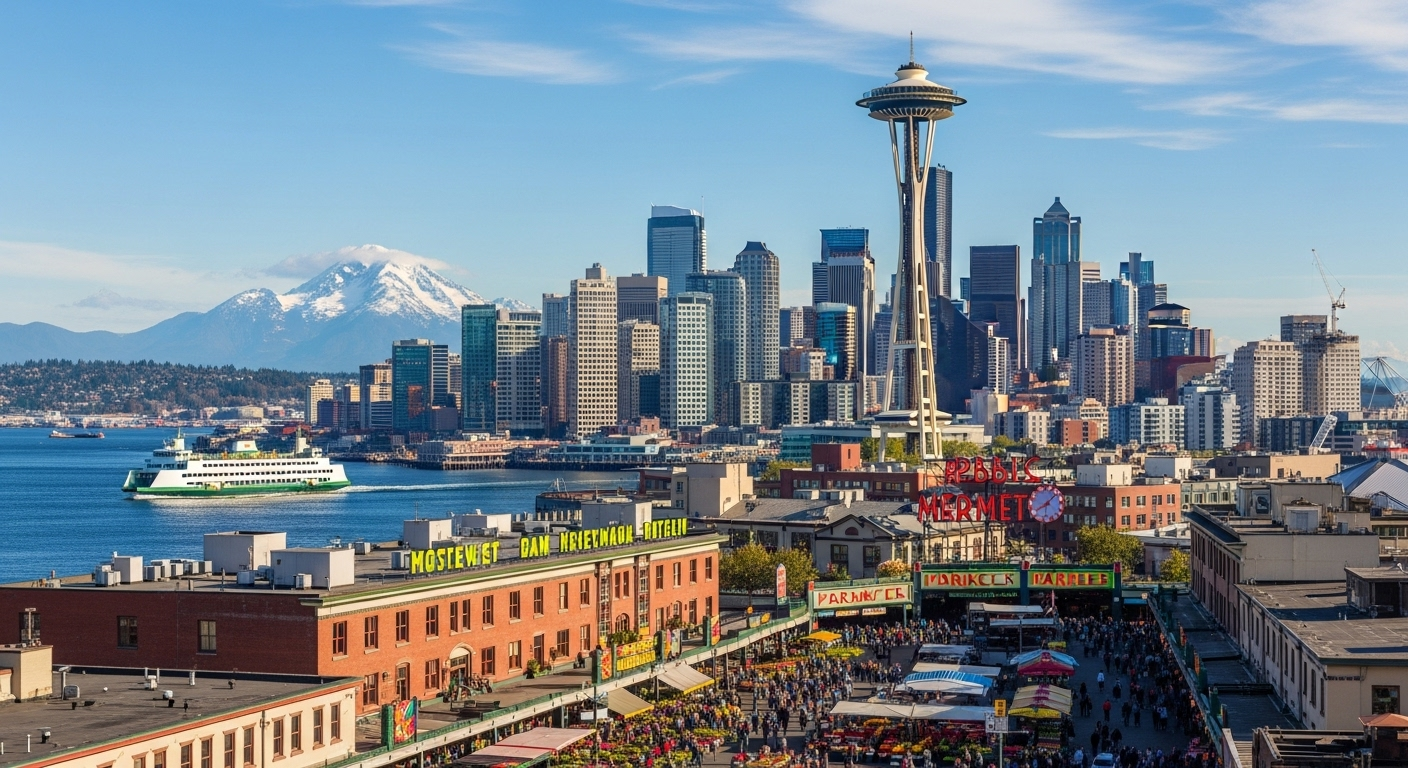 エメラルドシティシアトルの美しい街並み